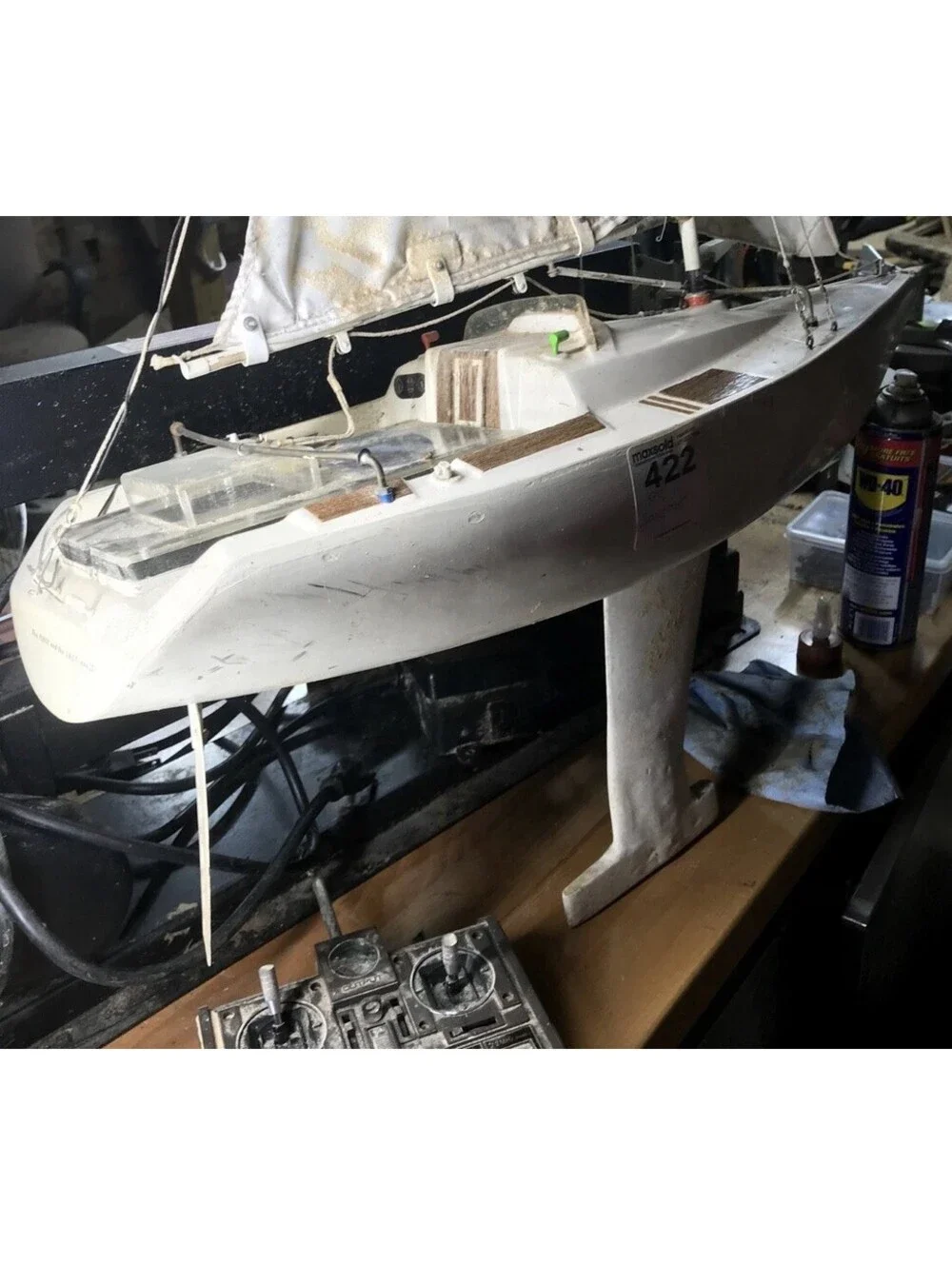 Thunder Tiger Victoria RC Sailboat Yacht 5556 AMYA Class RACER - TESTED WORKING